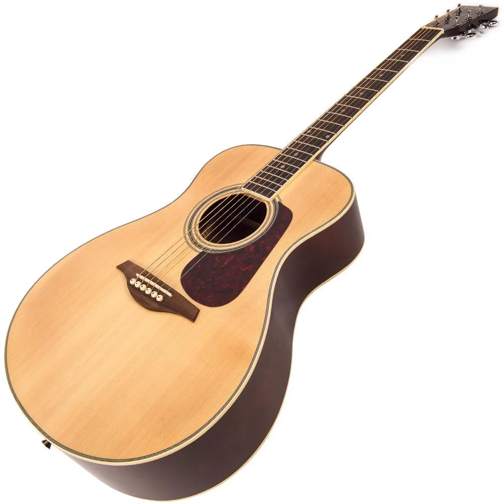Vintage Acoustic Guitar Natural Outfit V300N