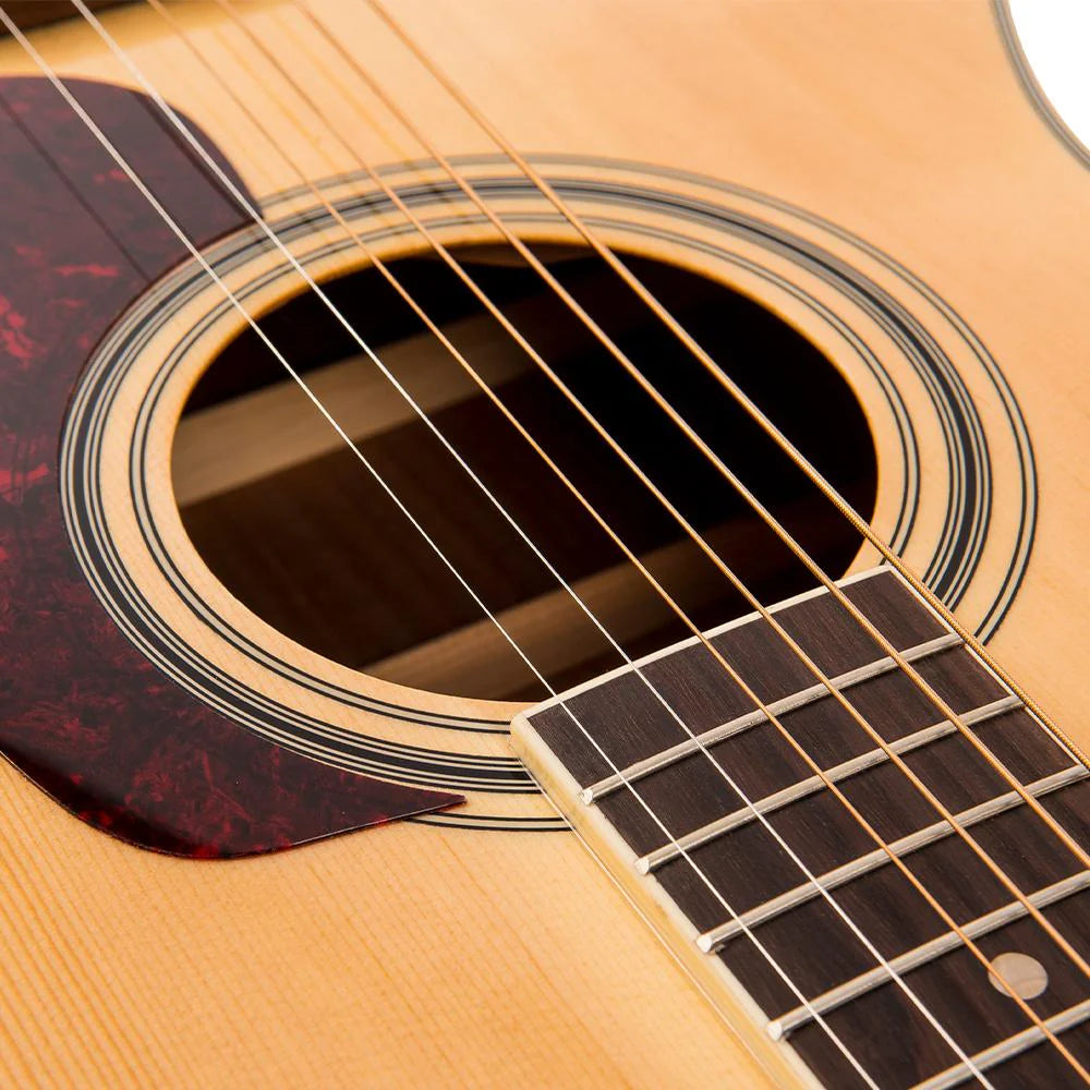 Vintage Acoustic Guitar Natural Outfit V300N