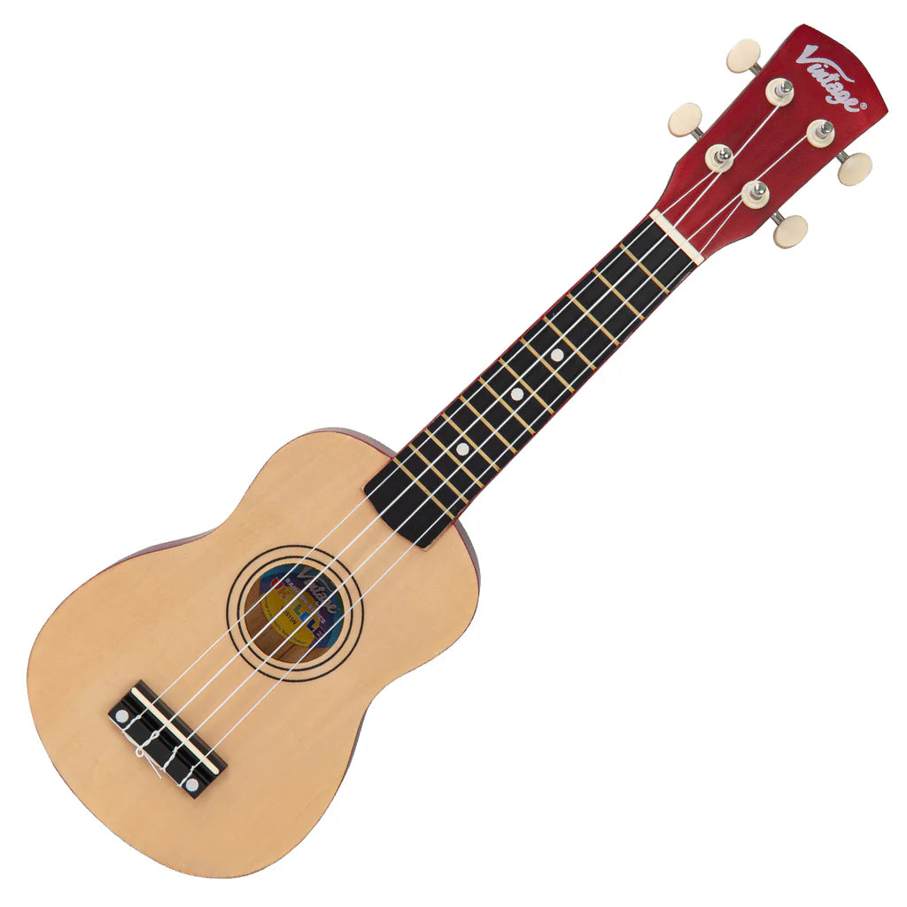 Vintage Laka Rainbow Soprano Ukulele & Carry Bag ~ Natural VUS15N