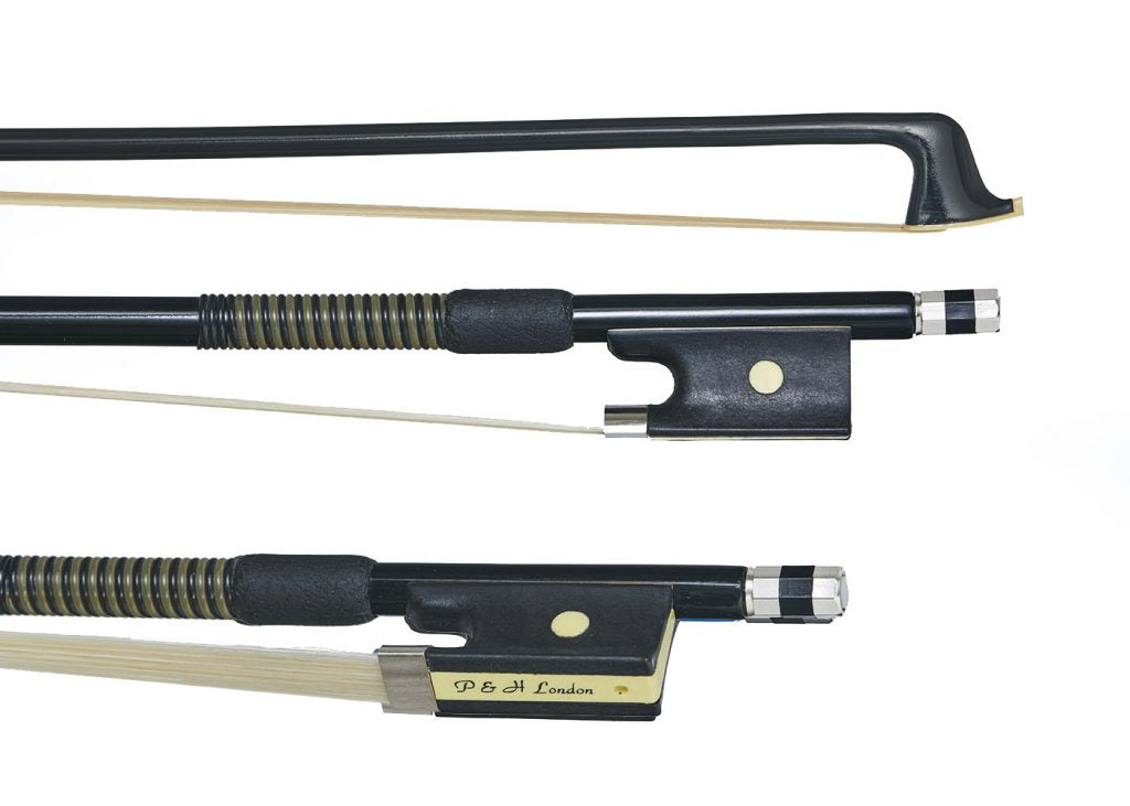 Vln Bow 3/4 P&H Black F/Glass Nat Hair