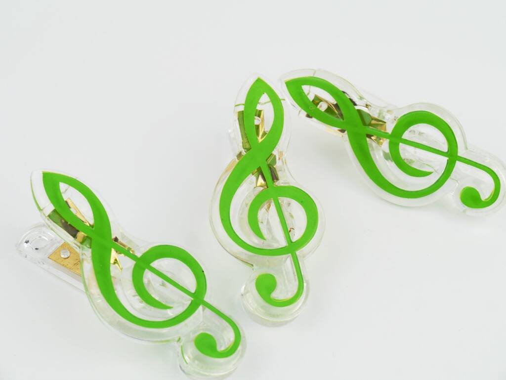 Clip Treble Clef Green 7cm