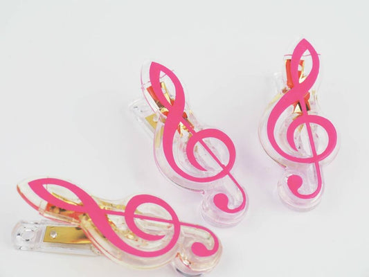 Clip Treble Clef Pink 7cm