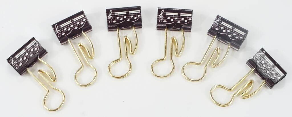 Binder Clip Quaver Gold 6 Pieces