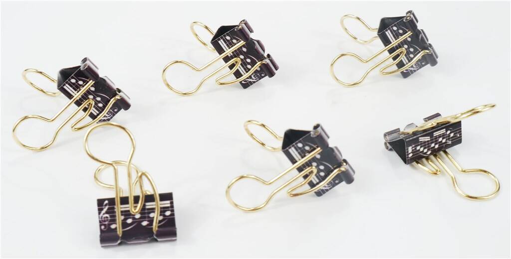 Binder Clip Quaver Gold 6 Pieces