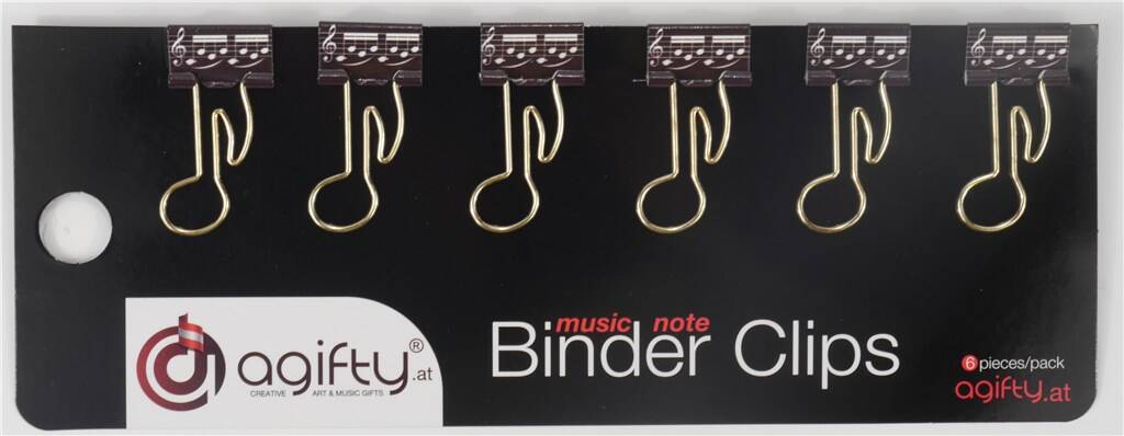 Binder Clip Quaver Gold 6 Pieces