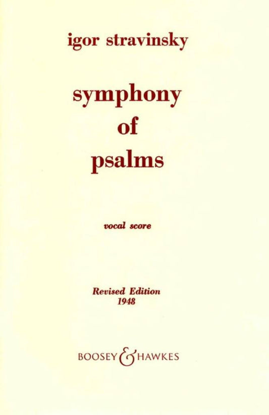 Stravinsky Symphony of Psalms Vocal Score