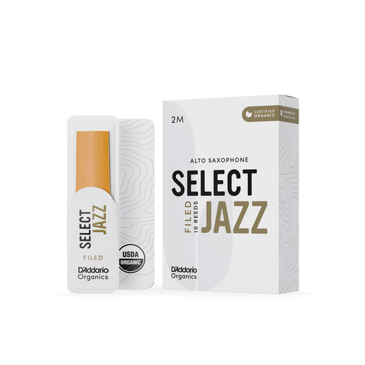 D'Addario Select Jazz Alto Sax Single Reed Strength 2.0 Medium Filed