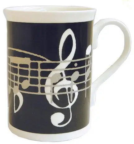 Mug Black Music Note Bone China MG