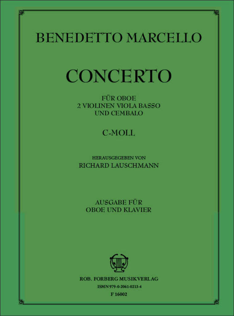 Marcello Concerto For Oboe C Maj