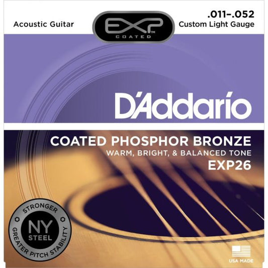 D'Addario EXP26 Coated Phos Bronze Ac 11-52