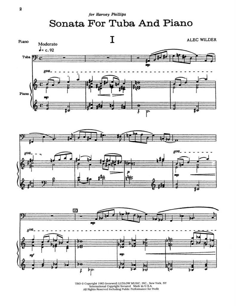 Wilder: Sonata No. 1 Tuba & Piano