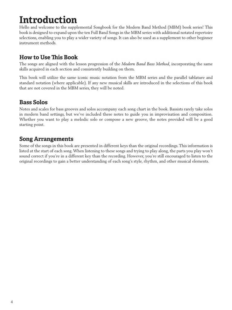Modern Band Songbook Bass Book 1