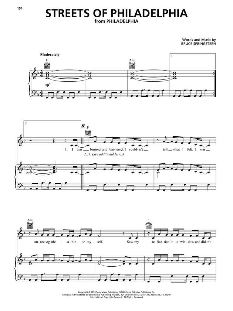 Bruce Springsteen Sheet Music Collection Piano-Vocal-Guitar