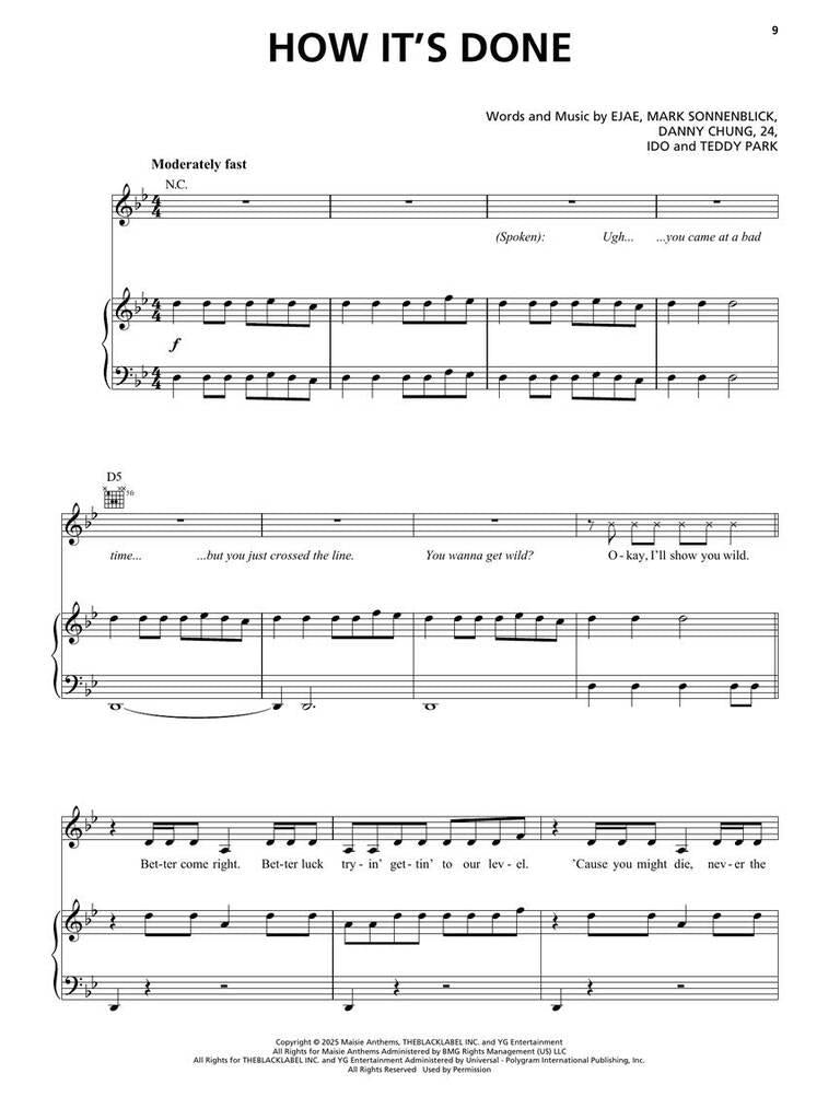 K-Pop Demon Hunters ~ Piano-Vocal-Guitar