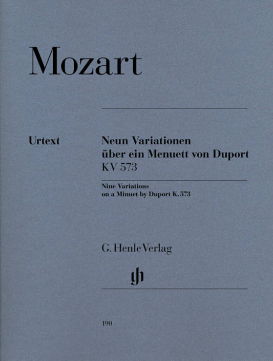 Mozart 9 Variations on a Minuet by Duport K.573