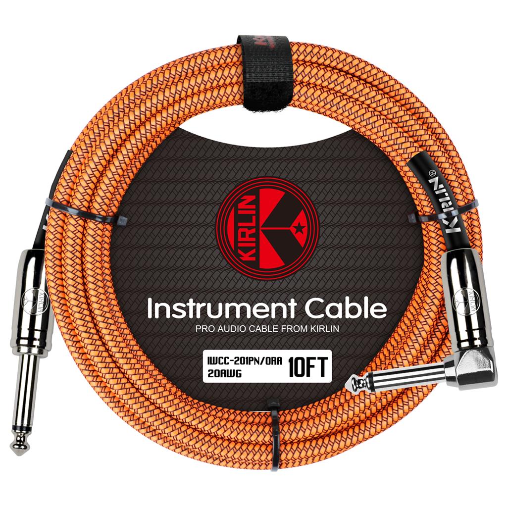 Kirlin Fabric 10ft Straight to Angle Orange Cable
