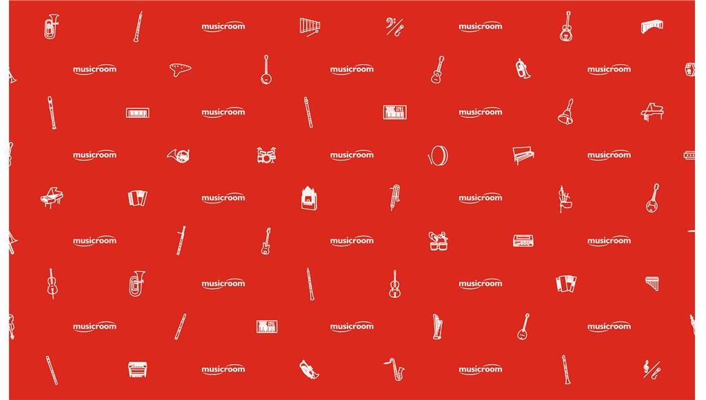 Red Wrapping Paper Pack x 4 sheets Music