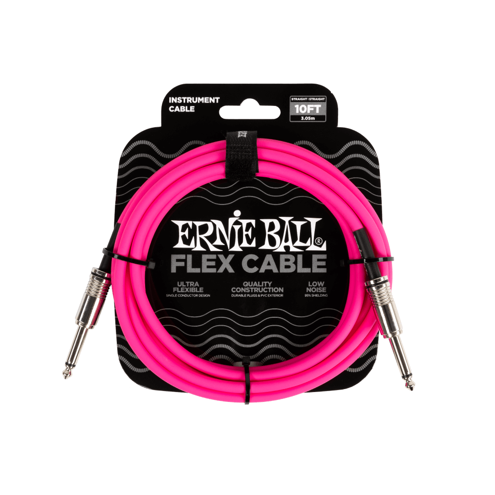 Ernie Ball 10ft Flex Instrument Cable Pink