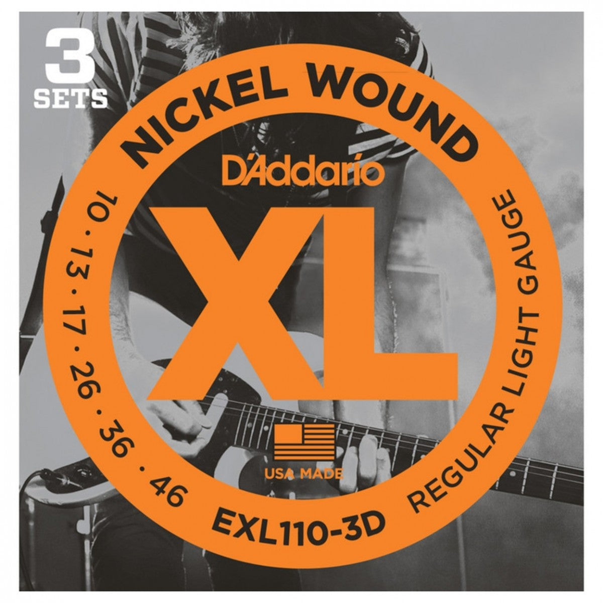 D'Addario EXL110-3D 3 Pack Electric Guitar Strings XL Regular Light