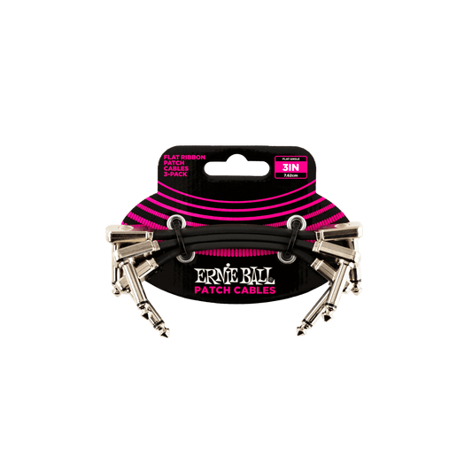 Ernie Ball Patch Cable 3in Flat Ribbon