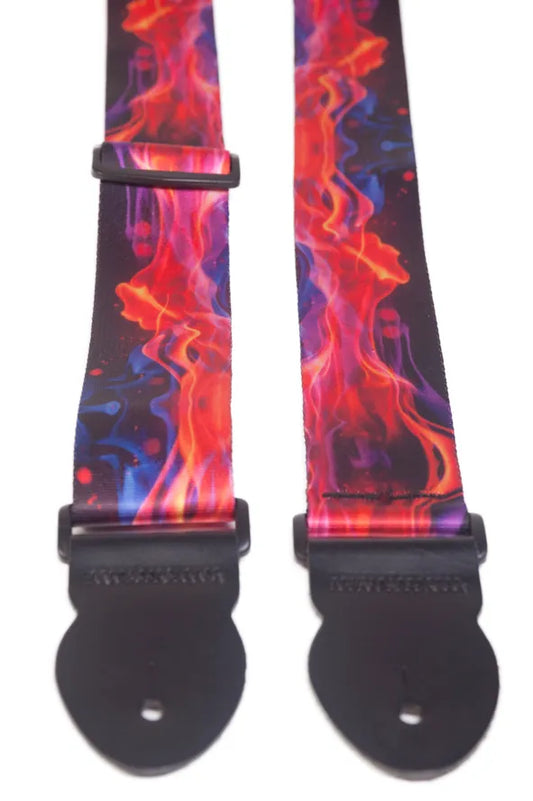 Guitar Strap - Leathergraft - Graphic Webbing - Flame