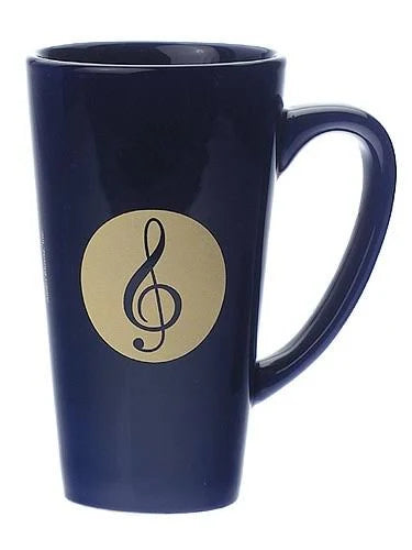 Mug Latte 16oz Treble Clef Blue