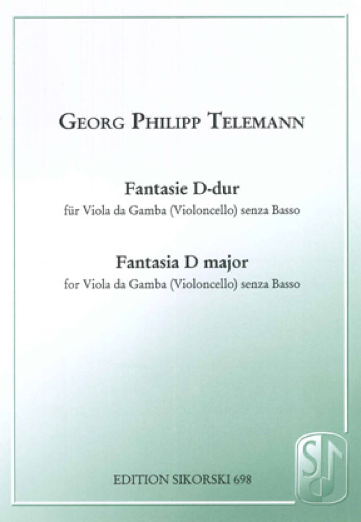 Telemann Fantasia D Major Ed 698 Sikorski
