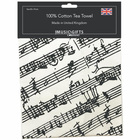Tea Towel Manuscript White/Black TT02