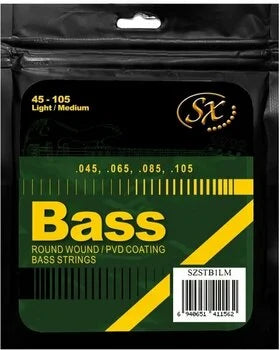 SX Bass Strings High Carbon Steel Hex Core 45-105