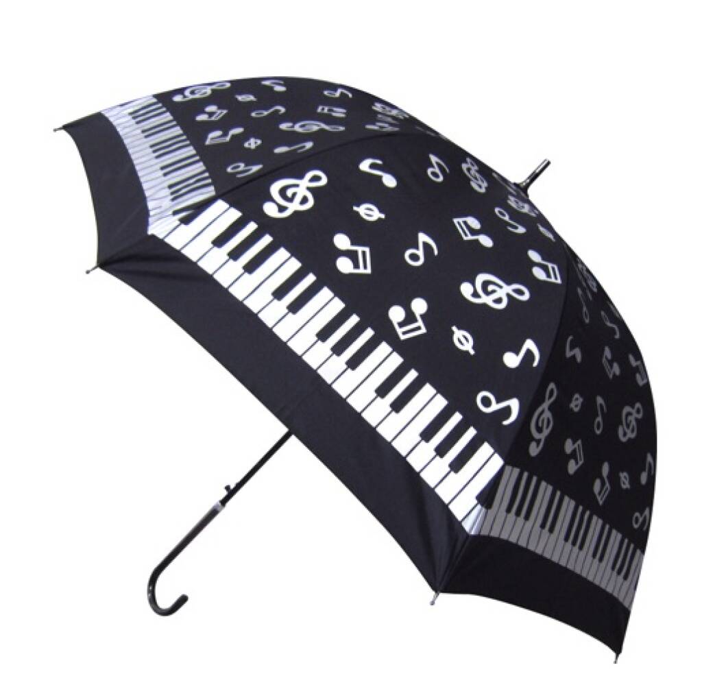 Umbrella Black & White Music Notes/Keyboard