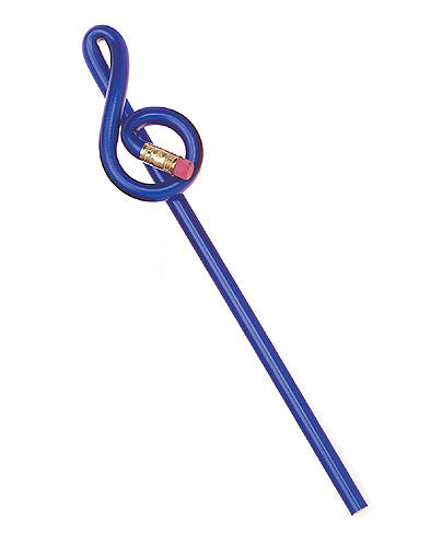 Pencil Treble Clef BLUE CURLY