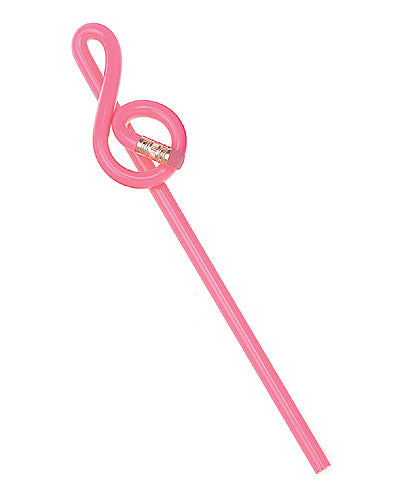 Pencil Treble Clef PINK CURLY