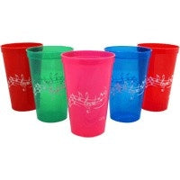 Plastic Cup Music Notes Red/Blue