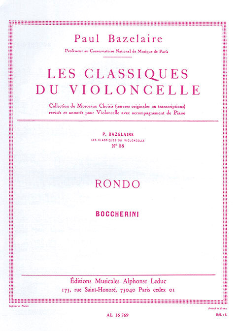 Boccherini Rondo Vc (Bazelaire) No38 LE