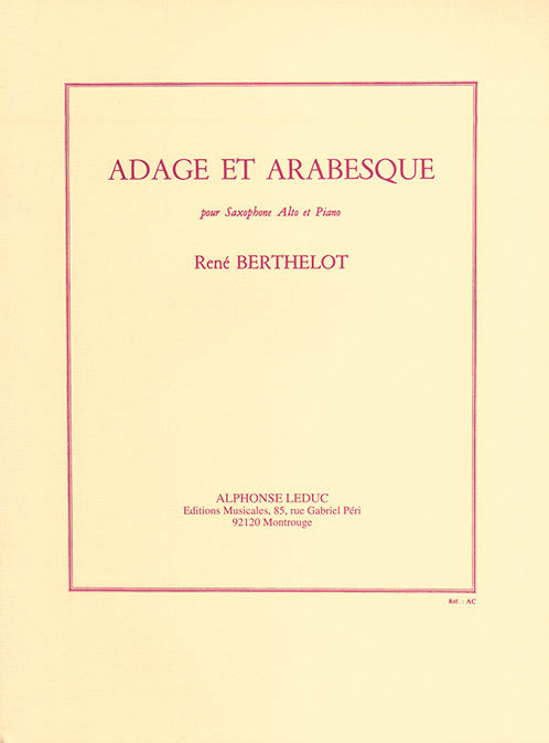 Berthelot Adage et Arabesque Alto Sax+P