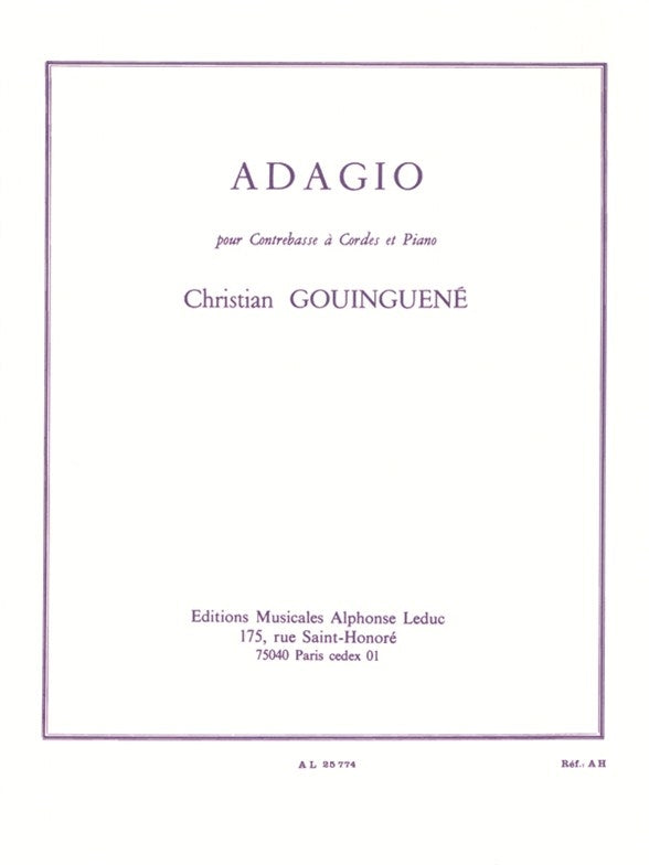 Gouinguene Adagio Dbl Bass & Pno LEDUC