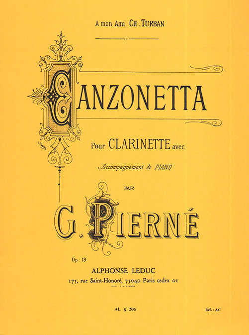 Pierne Canzonetta Op19 Clt Leduc