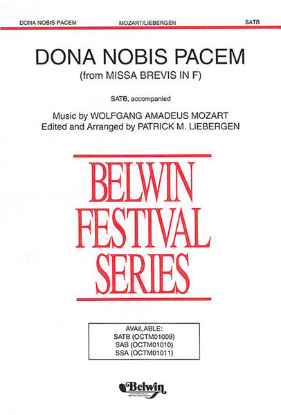 Mozart Dona Nobis Pacem SATB BEL