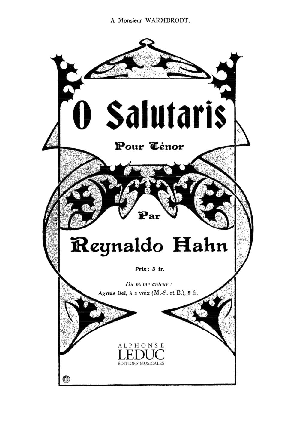 Hahn O Salutaris Tenor Heugal UMP M047-