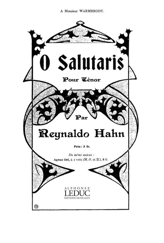 Hahn O Salutaris Tenor Heugal UMP M047-