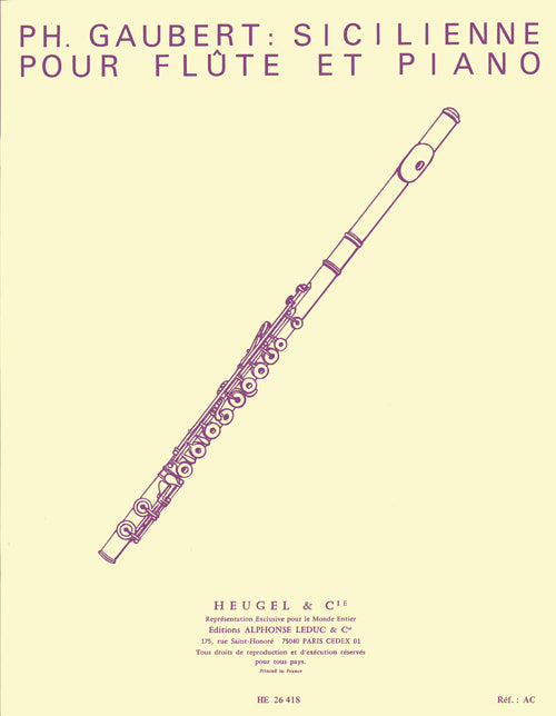 Gaubert Sicilienne pour Flute and Pno H