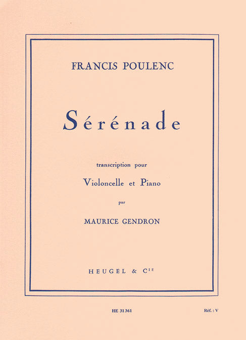 Poulenc Serenade Vc&Pno