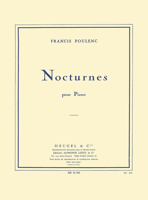 Poulenc Nocturnes Pno Heugel MGB