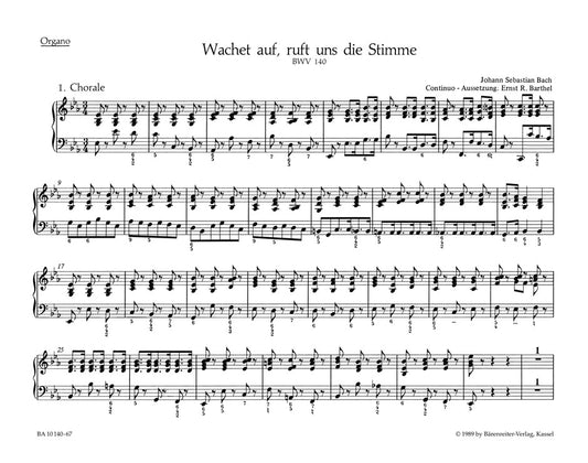 Bach Wachet Auf Organ BA BWV140