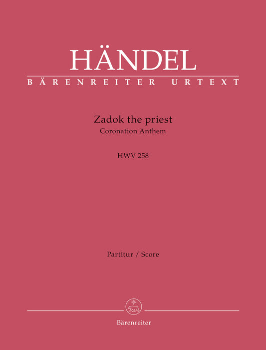Handel Zadok The Priest HWV258 F/S BAR