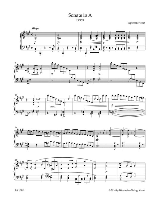 Schubert Sonate A maj D959 Pno BA