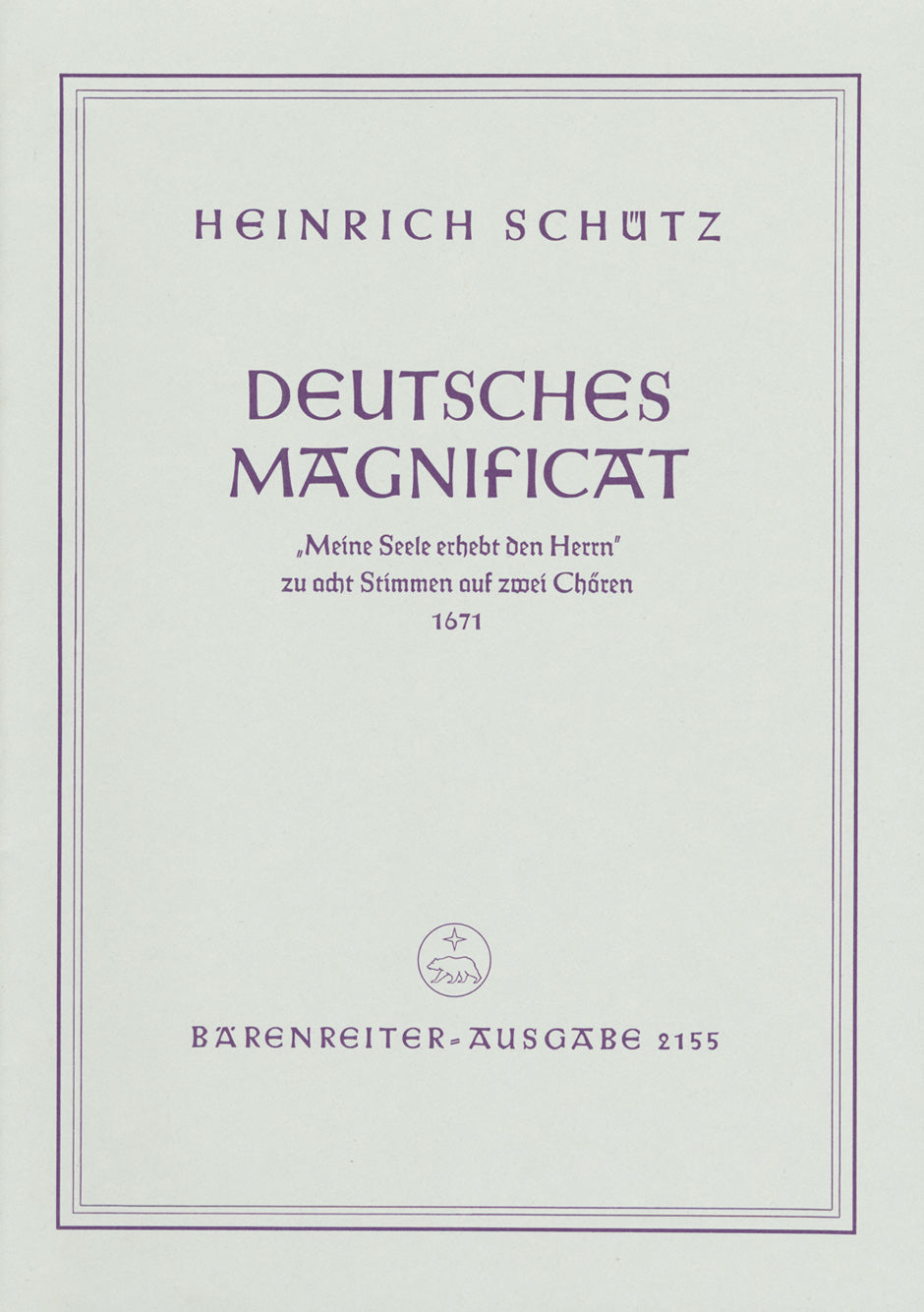 Schutz Deutches Magnificat V/S BA SWV49