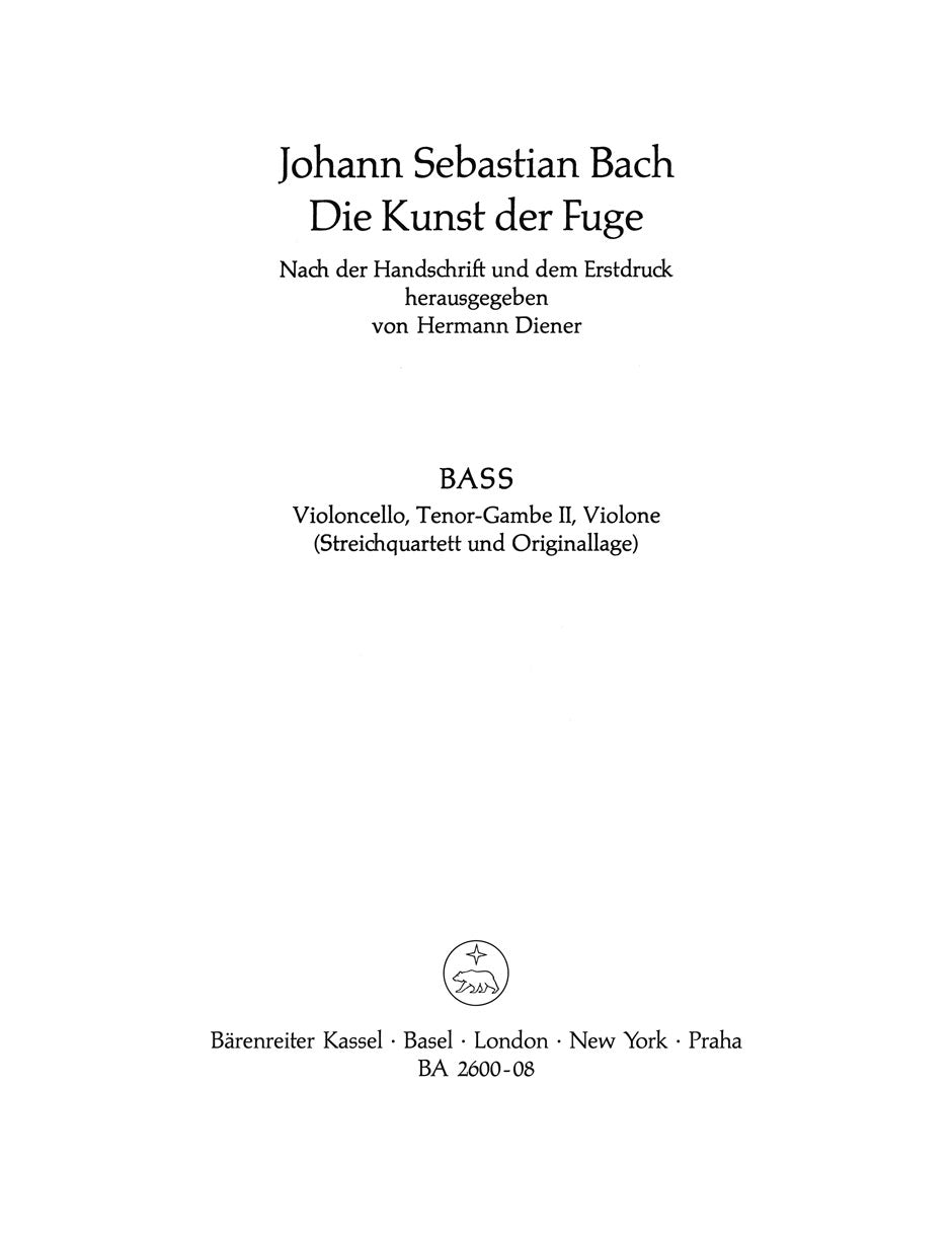 Art of Fugue Bass Vc/Kb BA