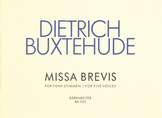 Buxtehude Missa Brevis 5 Voices BA V/S