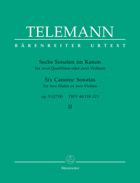 Telemann Six Canonic Sonatas 2Flt/2Vln